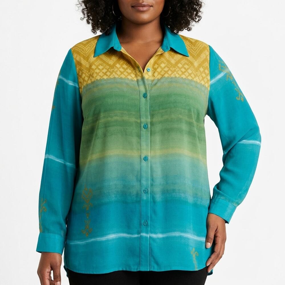 Ashley Stewart™ Made in USA Lightweight Blouse Women Woven Size 14/16
